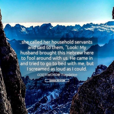Picture 05 - Genesis 39:14 GW - she called her household servants and said to - Bible Verse Picture
