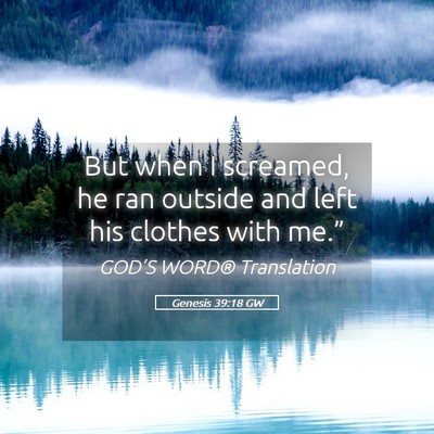 Picture 05 - Genesis 39:18 GW - But when I screamed, he ran outside and left his - Bible Verse Picture