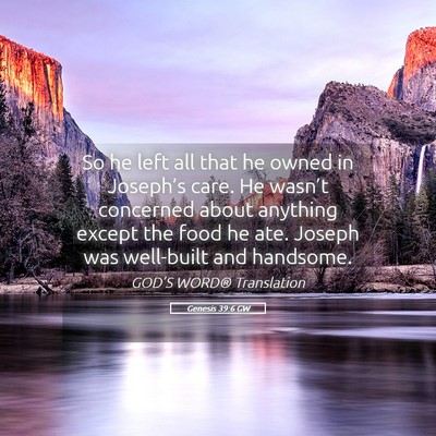 Picture 05 - Genesis 39:6 GW - So he left all that he owned in Joseph’s care. - Bible Verse Picture
