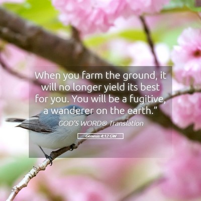 Picture 05 - Genesis 4:12 GW - When you farm the ground, it will no longer yield - Bible Verse Picture