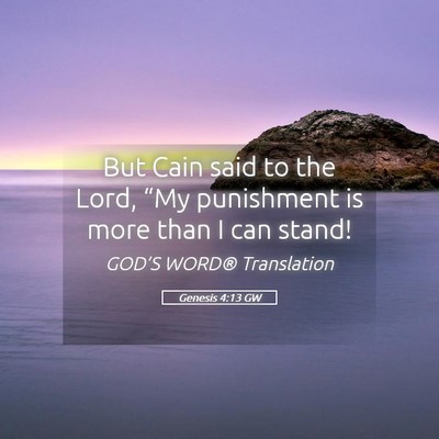 Picture 05 - Genesis 4:13 GW - But Cain said to the Lord, “My punishment is - Bible Verse Picture