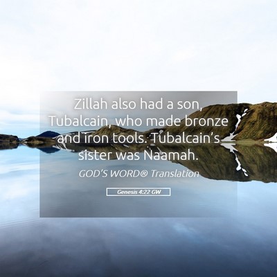 Picture 05 - Genesis 4:22 GW - Zillah also had a son, Tubalcain, who made bronze - Bible Verse Picture