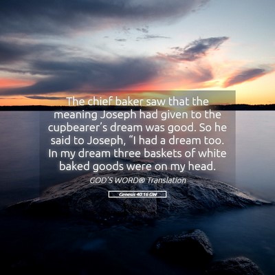 Picture 05 - Genesis 40:16 GW - The chief baker saw that the meaning Joseph had - Bible Verse Picture