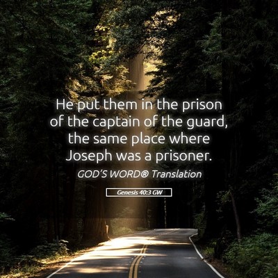 Picture 05 - Genesis 40:3 GW - He put them in the prison of the captain of the - Bible Verse Picture