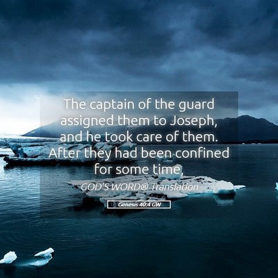 Picture 05 - Genesis 40:4 GW - The captain of the guard assigned them to Joseph, - Bible Verse Picture