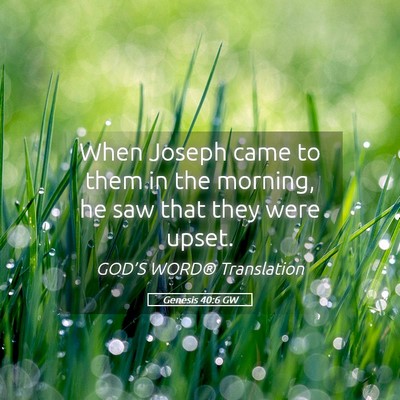 Picture 05 - Genesis 40:6 GW - When Joseph came to them in the morning, he saw - Bible Verse Picture