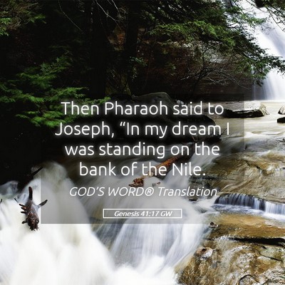 Picture 05 - Genesis 41:17 GW - Then Pharaoh said to Joseph, “In my dream I was - Bible Verse Picture