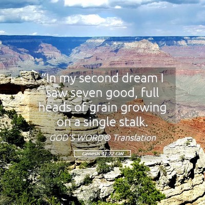 Picture 05 - Genesis 41:22 GW - “In my second dream I saw seven good, full - Bible Verse Picture