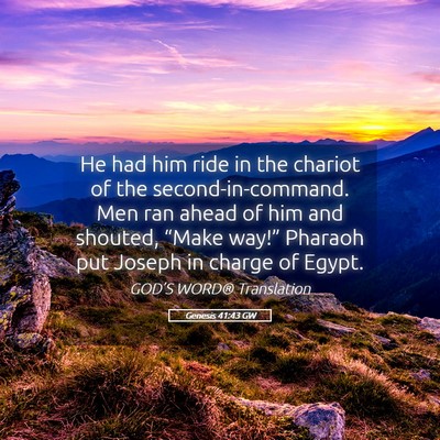 Picture 05 - Genesis 41:43 GW - He had him ride in the chariot of the - Bible Verse Picture
