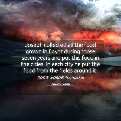 Picture 05 - Genesis 41:48 GW - Joseph collected all the food grown in Egypt - Bible Verse Picture