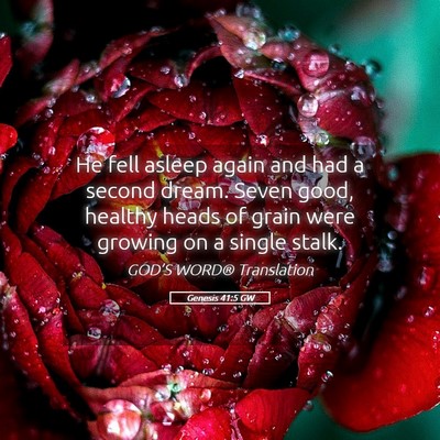 Picture 05 - Genesis 41:5 GW - He fell asleep again and had a second dream. - Bible Verse Picture