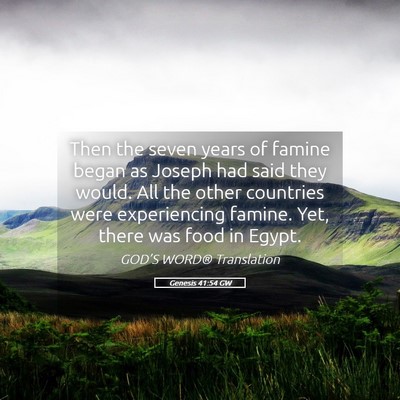 Picture 05 - Genesis 41:54 GW - Then the seven years of famine began as Joseph - Bible Verse Picture