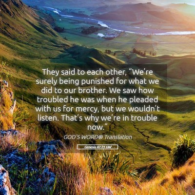Picture 05 - Genesis 42:21 GW - They said to each other, “We’re surely being - Bible Verse Picture