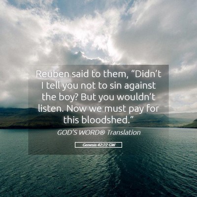 Picture 05 - Genesis 42:22 GW - Reuben said to them, “Didn’t I tell you not - Bible Verse Picture