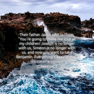 Picture 05 - Genesis 42:36 GW - Their father Jacob said to them, “You’re - Bible Verse Picture
