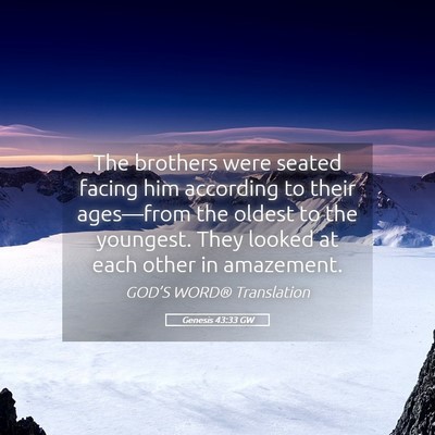 Picture 05 - Genesis 43:33 GW - The brothers were seated facing him according to - Bible Verse Picture