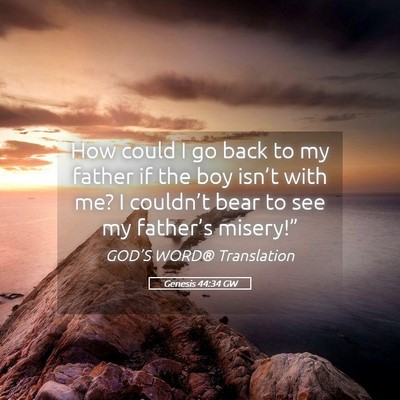 Picture 05 - Genesis 44:34 GW - How could I go back to my father if the boy - Bible Verse Picture