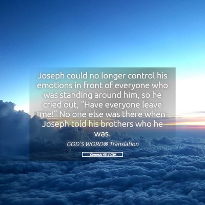 Picture 05 - Genesis 45:1 GW - Joseph could no longer control his emotions in - Bible Verse Picture