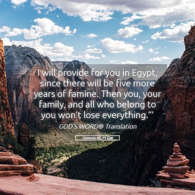 Picture 05 - Genesis 45:11 GW - I will provide for you in Egypt, since there will - Bible Verse Picture