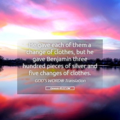 Picture 05 - Genesis 45:22 GW - He gave each of them a change of clothes, but he - Bible Verse Picture