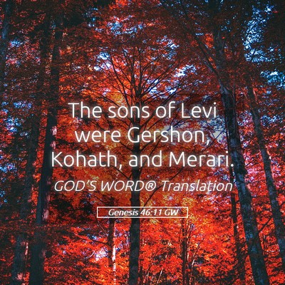 Picture 05 - Genesis 46:11 GW - The sons of Levi were Gershon, Kohath, and - Bible Verse Picture