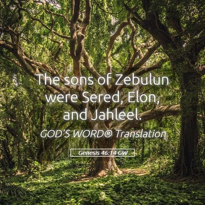 Picture 05 - Genesis 46:14 GW - The sons of Zebulun were Sered, Elon, and - Bible Verse Picture