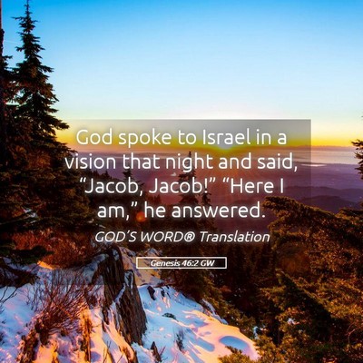 Picture 05 - Genesis 46:2 GW - God spoke to Israel in a vision that night and - Bible Verse Picture