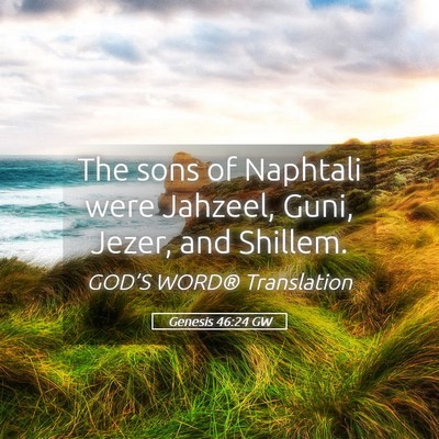 Picture 05 - Genesis 46:24 GW - The sons of Naphtali were Jahzeel, Guni, Jezer, - Bible Verse Picture