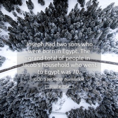 Picture 05 - Genesis 46:27 GW - Joseph had two sons who were born in Egypt. The - Bible Verse Picture