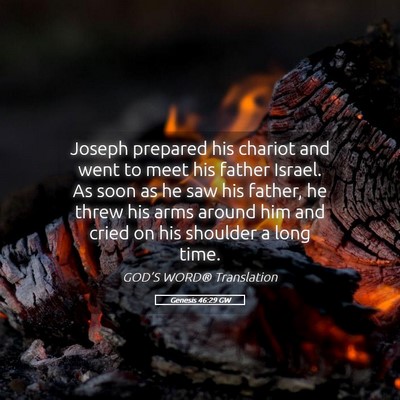 Picture 05 - Genesis 46:29 GW - Joseph prepared his chariot and went to meet his - Bible Verse Picture