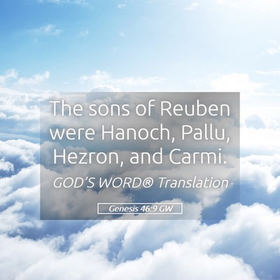 Picture 05 - Genesis 46:9 GW - The sons of Reuben were Hanoch, Pallu, Hezron, - Bible Verse Picture