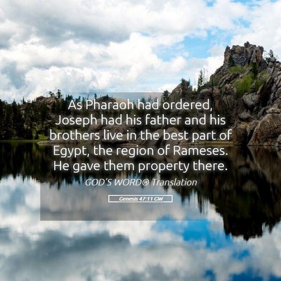 Picture 05 - Genesis 47:11 GW - As Pharaoh had ordered, Joseph had his father and - Bible Verse Picture