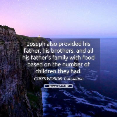 Picture 05 - Genesis 47:12 GW - Joseph also provided his father, his brothers, - Bible Verse Picture