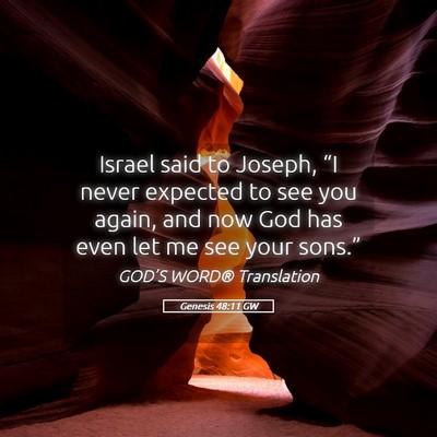 Picture 05 - Genesis 48:11 GW - Israel said to Joseph, “I never expected to see - Bible Verse Picture