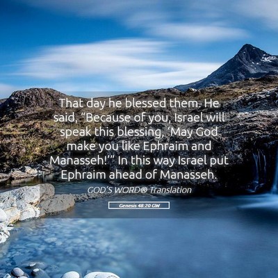 Picture 05 - Genesis 48:20 GW - That day he blessed them. He said, “Because of - Bible Verse Picture