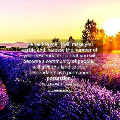 Picture 05 - Genesis 48:4 GW - He said to me, ‘I will make you fertile and - Bible Verse Picture