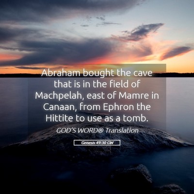 Picture 05 - Genesis 49:30 GW - Abraham bought the cave that is in the field of - Bible Verse Picture