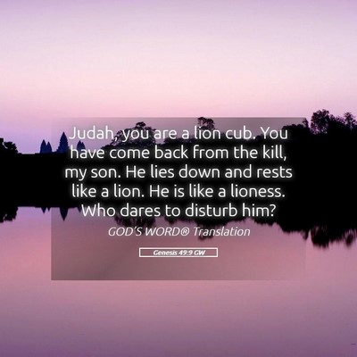 Picture 05 - Genesis 49:9 GW - Judah, you are a lion cub. You have come back - Bible Verse Picture