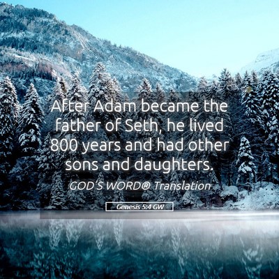 Picture 05 - Genesis 5:4 GW - After Adam became the father of Seth, he lived - Bible Verse Picture