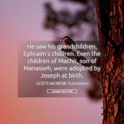 Picture 05 - Genesis 50:23 GW - He saw his grandchildren, Ephraim’s children. - Bible Verse Picture