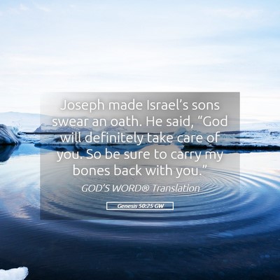 Picture 05 - Genesis 50:25 GW - Joseph made Israel’s sons swear an oath. He - Bible Verse Picture