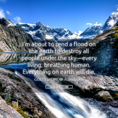 Picture 05 - Genesis 6:17 GW - I’m about to send a flood on the earth to - Bible Verse Picture