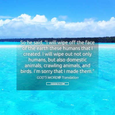 Picture 05 - Genesis 6:7 GW - So he said, “I will wipe off the face of the - Bible Verse Picture