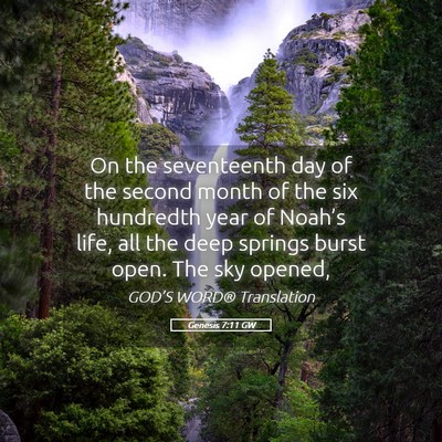 Picture 05 - Genesis 7:11 GW - On the seventeenth day of the second month of the - Bible Verse Picture