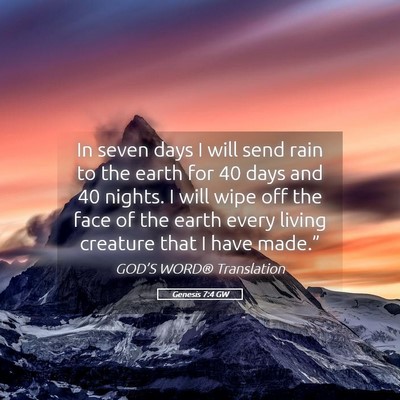 Picture 05 - Genesis 7:4 GW - In seven days I will send rain to the earth for - Bible Verse Picture