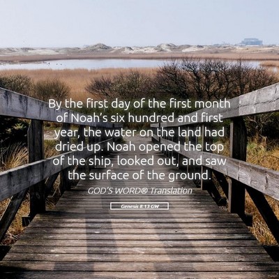 Picture 05 - Genesis 8:13 GW - By the first day of the first month of Noah’s - Bible Verse Picture