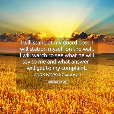 Picture 05 - Habakkuk 2:1 GW - I will stand at my guard post. I will station - Bible Verse Picture