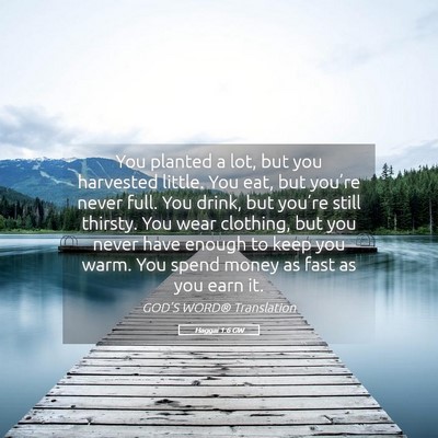 Picture 05 - Haggai 1:6 GW - You planted a lot, but you harvested little. You - Bible Verse Picture