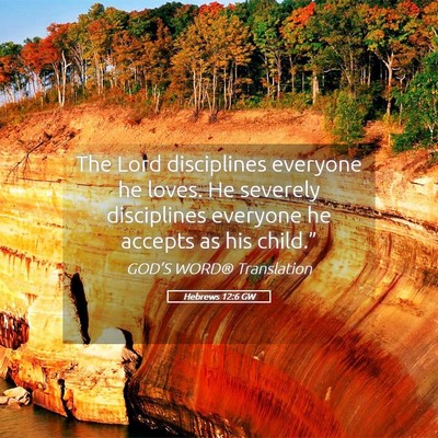 Picture 05 - Hebrews 12:6 GW - The Lord disciplines everyone he loves. He - Bible Verse Picture