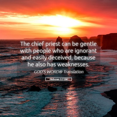 Picture 05 - Hebrews 5:2 GW - The chief priest can be gentle with people who - Bible Verse Picture
